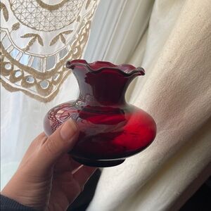 Vibrant Red Glass Vase